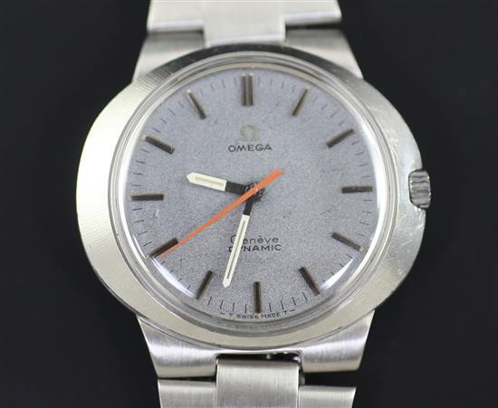 A gentlemans 1970s stainless steel Omega Dynamic wrist watch,